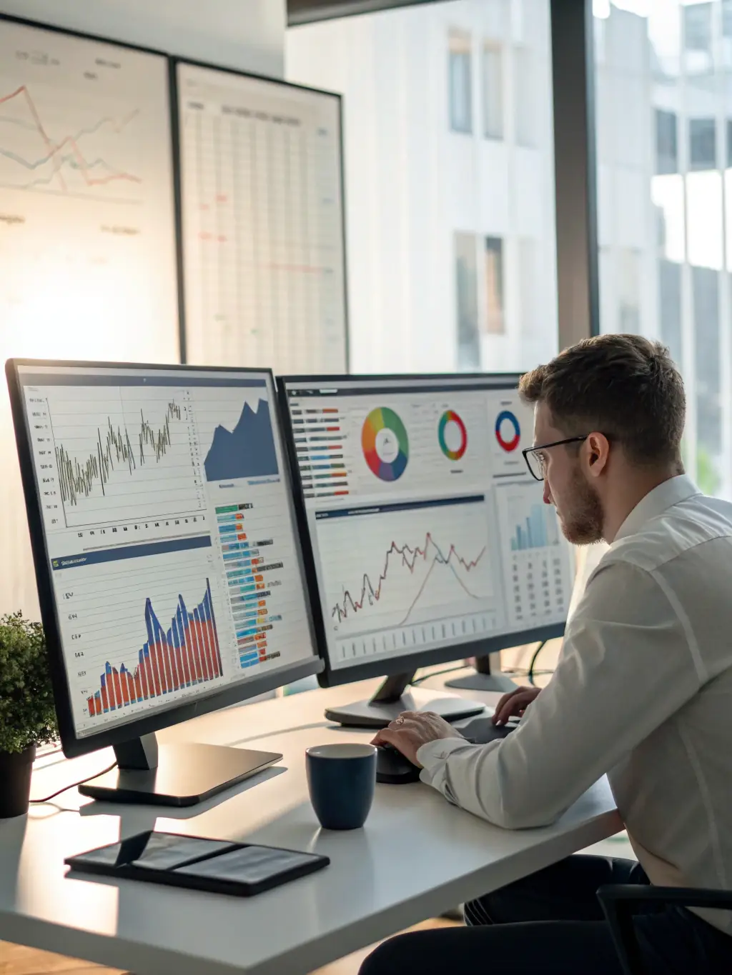 A visual representation of SDRs using EpsimoAI to analyze sales data and optimize their outreach strategies, highlighting data-driven decision-making.